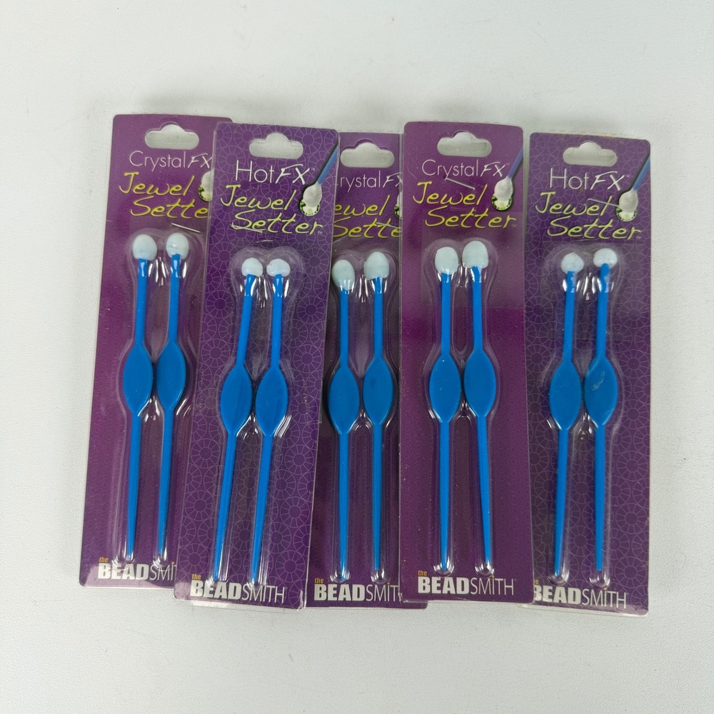 Lot of 5 BeadSmith Crystal FX Hot FX Jewel Setter Pick Up Tools PC15 Blue
